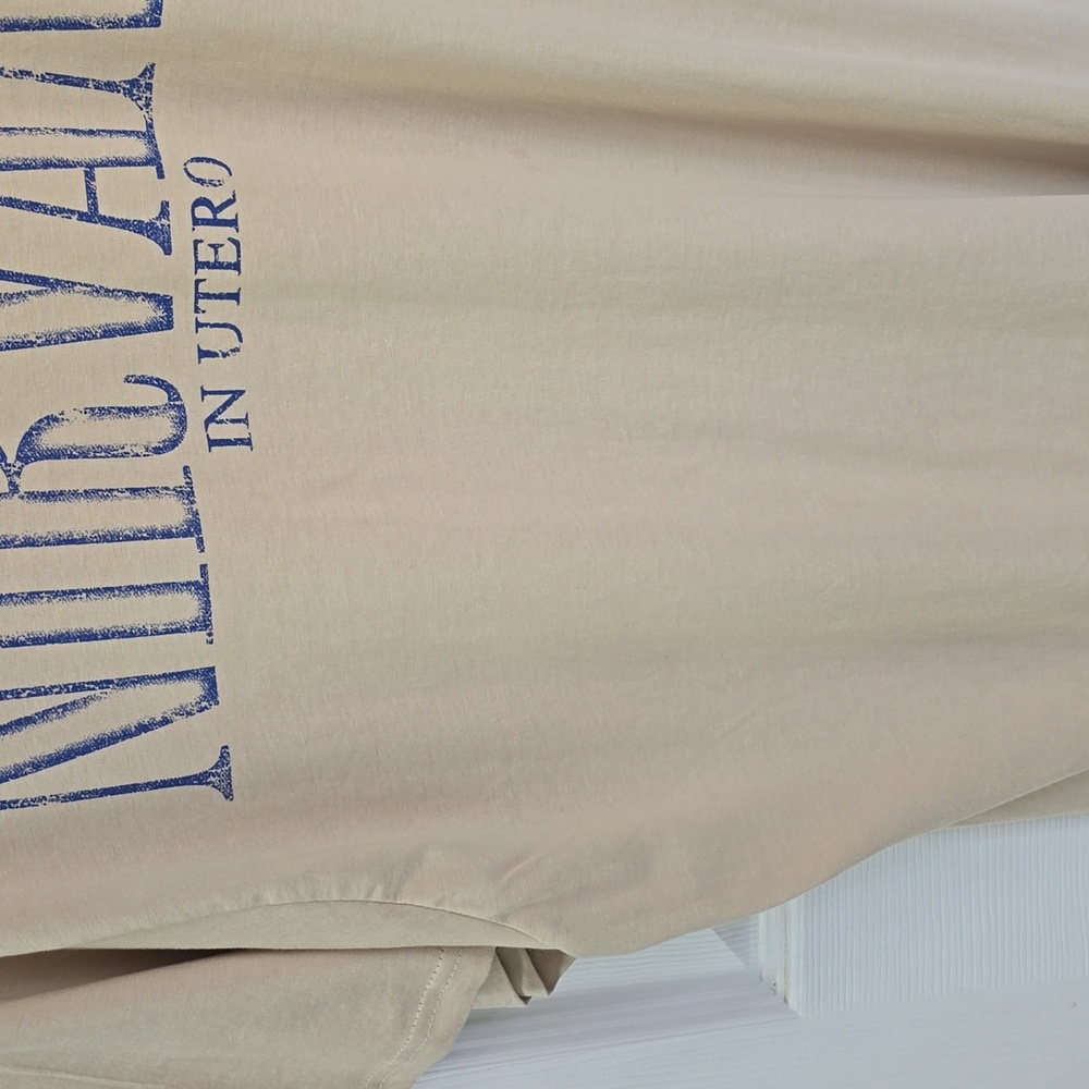 NWOT Nirvana In Utero Graphic Short Sleeve Tshirt Beige Blue Size Small - Picture 10 of 15